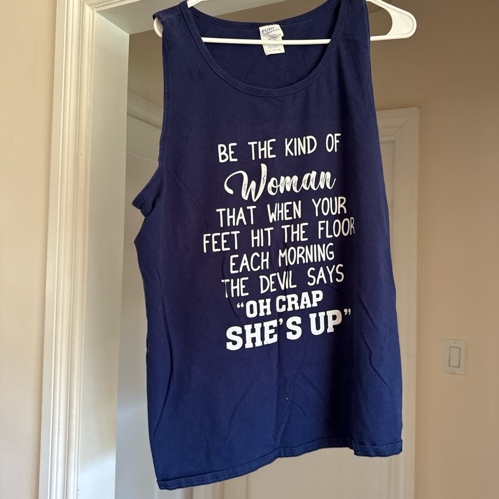 Hilarious feminist workout tank top size XL